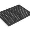 A single piece of Morland Service Anti bacterial rubber industrial doormat on a white background