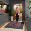Logo door mat in restaurant entrance